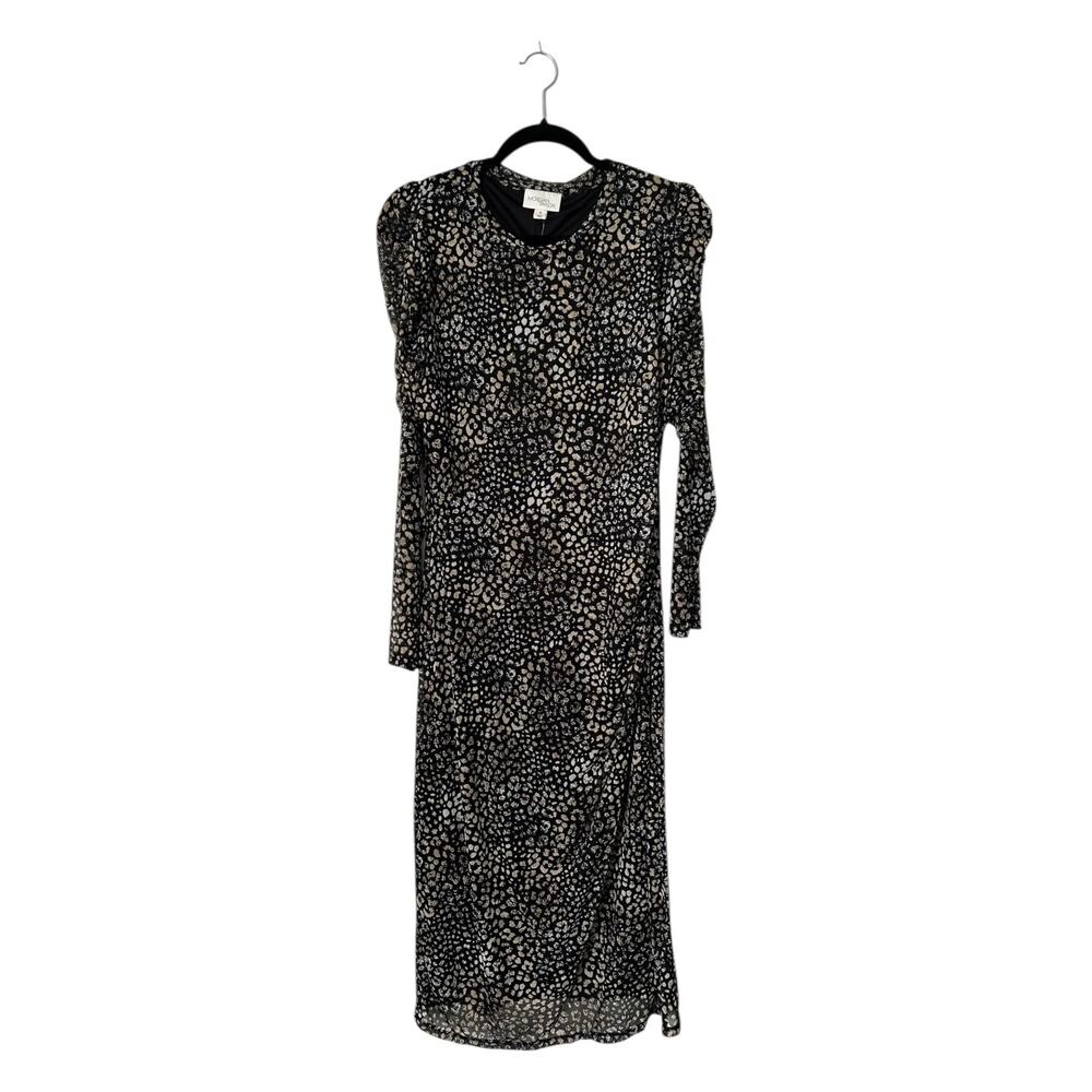 Morgan Taylor Dress Womens Size 1X Cheetah Fade Animal Print Long Sleeve‎ Lined